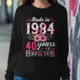 40 Year Old Made In 1984 Floral Flower 40Th Birthday Womens Women Sweatshirt Unique Gifts
