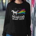 40Th Birthday Magical Farting Unicorn Rainbow 1979Women Sweatshirt Unique Gifts