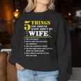 5 Things About My Wife Husband Women Sweatshirt Unique Gifts