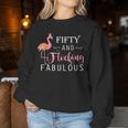 50Th Birthday Flamingo Fifty Flocking Fabulous Women Sweatshirt Personalized Gifts