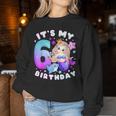6Th Birthday Girl 6 Years Mermaid Number 6 Women Sweatshirt Unique Gifts