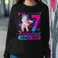 7 Years Old Flossing Unicorn 7Th Birthday Girl Party Women Sweatshirt Unique Gifts