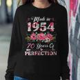 70 Year Old Made In 1954 Floral 70Th Birthday Women Women Sweatshirt Unique Gifts