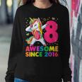 8 Years Old Unicorn Dabbing 8Th Birthday Girl Unicorn Party Women Sweatshirt Unique Gifts