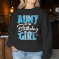 Aunt Of The Birthday Girl Family Snowflakes Winter Party Women Sweatshirt Unique Gifts