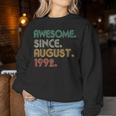 Awesome Since August 1992 Vintage 32Nd Birthday Women Women Sweatshirt Unique Gifts