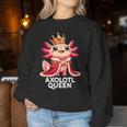 Axolotl Queen Cute Kawaii Axolotl Women Sweatshirt Unique Gifts Axolotl Queen Cute Kawaii Axolotl Women Sweatshirt Unique Gifts