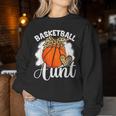 Basketball Aunt Leopard Heart Auntie Mother's Day Women Sweatshirt Unique Gifts