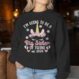 Be Big Sister Of Twins Promoted To Big Sister Of Twins 2024 Women Sweatshirt Unique Gifts