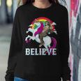 Bigfoot Riding Unicorn Rainbow Sasquatch Believe Women Sweatshirt Unique Gifts