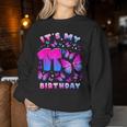 Birthday Girl 11 Year Old Butterfly Number 11 Women Sweatshirt Personalized Gifts
