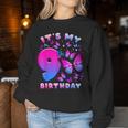 Birthday Girl 9 Year Old Butterfly Number 9 Women Sweatshirt Personalized Gifts