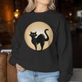 Black Cat And Moon Awesome Cat Lovers Cat Mom Cat Dad Women Sweatshirt Unique Gifts