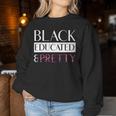 Black Educated And Pretty Kente Pattern West African Style Women Sweatshirt Unique Gifts