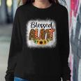 Blessed Aunt Bleached Cheetah Print Sunflowers Auntie Women Sweatshirt Unique Gifts