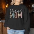 Blessed Mom Cute Leopard Print Women Sweatshirt Personalized Gifts
