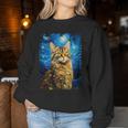 Bobcat Starry Night Painting Mom Dad Women Sweatshirt Unique Gifts