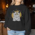 Boho Mystical Feathers Cat Moon Phases Cats Lovers Women Sweatshirt Unique Gifts