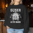 Böser Alter Mannatertagintage Opa Papa Indianer Tomahawk Sweatshirt Frauen Lustige Geschenke