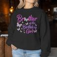 Brother Of The Birthday Girl Butterfly Big Bro Dad 1St Women Sweatshirt Personalized Gifts