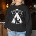 Brüssel Griffon Mama Papa Hund Lustiges Alien Ufo Sweatshirt Frauen Lustige Geschenke