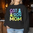 Cat Dog Mom For Pet Lovers Women Sweatshirt Unique Gifts