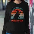 Cat Mother Wine Lover Owner Graphic Women Sweatshirt Unique Gifts