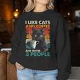I Like Cats And Coffee And Maybe 3 People Love Cat Women Sweatshirt Funny Gifts