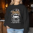 Cheer Grandma Messy Bun Hair Cheerleader Leopard Women Sweatshirt Unique Gifts