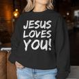 Christian Evangelism For Jesus Loves You Sweatshirt Frauen Lustige Geschenke