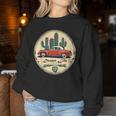 Classic Car In The Desert Cactus Retro Vintage Women Sweatshirt Unique Gifts