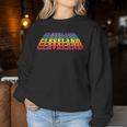 Cleveland City Gay Pride Rainbow Word Women Sweatshirt Unique Gifts