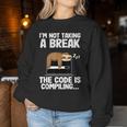 The Code Is Compiling Coder Sloth Coding Programmateur Amusant Women Sweatshirt Cadeaux drôles
