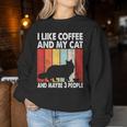 I Like Coffee And My Cat Maybe 3 People Vintage Maine Coon Women Sweatshirt Unique Gifts