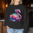 Coole Batikkunst Mit Tiermotiv Flamingoogelgeist Sweatshirt Frauen Lustige Geschenke