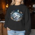 Cottagecore Aesthetic Frog Mushroom Moon Vintage Floral Women Sweatshirt Unique Gifts