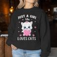 Cute Cat Kitten For Girls Just A Girl Who Loves Cats Women Sweatshirt Personalized Gifts