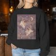 Cute Cat Purple Witchy Mushroom Pink Kawaii Crescent Moon Women Sweatshirt Unique Gifts