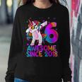 Dabbing Unicorn 6 Year Old 6Th Birthday Girl Unicorn Party Women Sweatshirt Funny Gifts