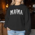 Damen Lustig Kariert Mama Schwarz Weiß Geschenk Frauen Mit-Ausschnitt Sweatshirt Frauen Lustige Geschenke