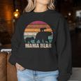 Damen Retro Mama Bäron 2 Kindern Muttertag Zweifach Mama Sweatshirt Frauen Lustige Geschenke