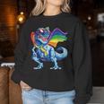 Dinosaur Gay Pride Lgbt Rainbow FlagRex Sunglasses Lgbtq Women Sweatshirt Unique Gifts