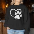Dog Paw Print Heart Graphic Love Dogs Tops Women Sweatshirt Personalized Gifts
