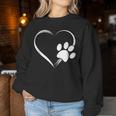 Dog Paw Print Heart For Mom For Dad Women Sweatshirt Unique Gifts
