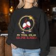 Drinking Wine And Watching My Total Solar Eclipse Glasses Women Sweatshirt Unique Gifts