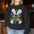 Egg Cited To Be A Big Sister Happy Easter Baby Announcement Women Sweatshirt Unique Gifts