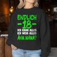 Endlich 18 Ich Kann Alles Ich Weiß Alles Ähm Mama Boys' Sweatshirt Frauen Lustige Geschenke