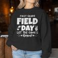 Field Day First 1St Grade Orange 2024 Boy Girl Teacher Women Sweatshirt Funny Gifts