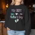 My First Mother's Day For New Mom Mother Pregnancy Tie Dye Women Sweatshirt Personalized Gifts
