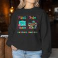 First Teach Then Beach I Am Earning A Summer Break Teacher Women Sweatshirt Funny Gifts